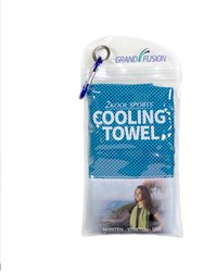 2kool Sports Cooling Towel 2 Pack Pouch With Carabiner Instant Chilly Towels For Sports, Workout, Yoga, Fitness, Gym, Pilates, Travel, Camping & More