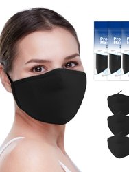 Adult Non-Medical Mask With Filter - 3 Pack Set - Black