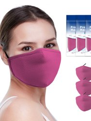 Adult Non-Medical Mask With Filter - 3 Pack Set - Pink