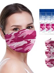 Adult Non-Medical Mask With Filter - 3 Pack Set - Pink Camo