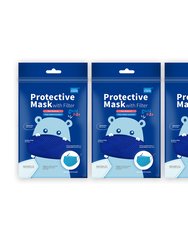 Child Size Non-Medical Mask with Filter - 3 Pack Set - Blue
