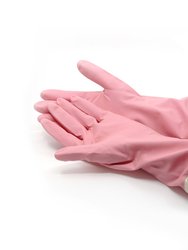 Cleaning Gloves With Extra Long Fitted Cuffs 3 Pack - 1 Pair Pink