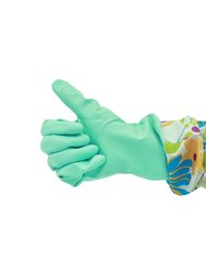 Cleaning Gloves With Extra Long Fitted Cuffs 3 Pack - 1 Pair Teal