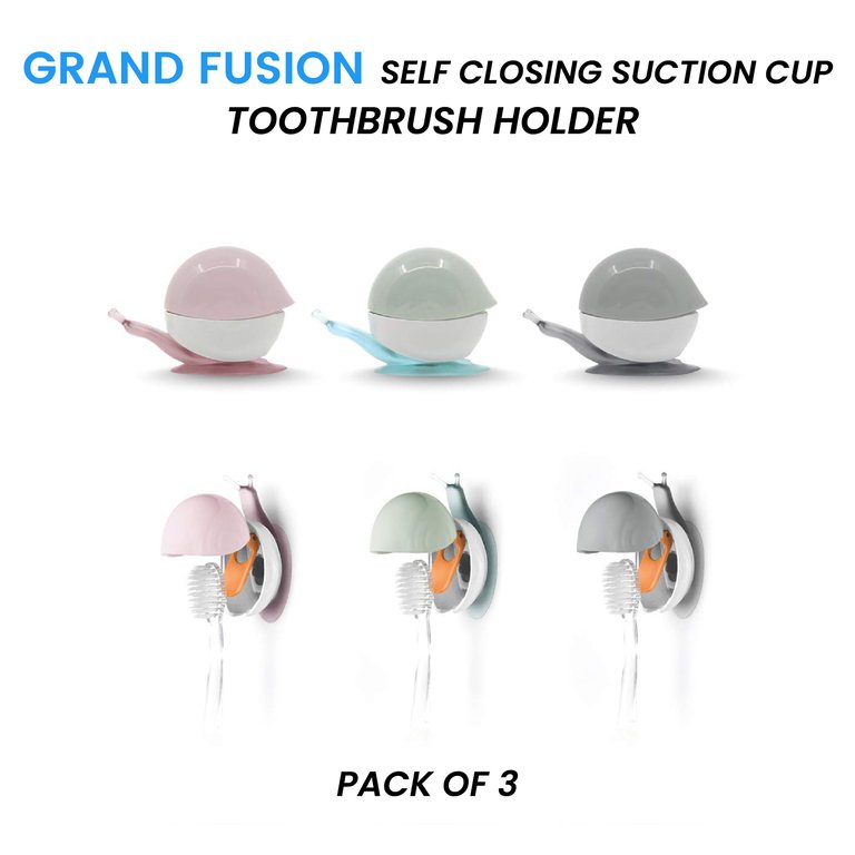 Clicker Toothbrush Holder 3 Pc. Set Assorted Colors