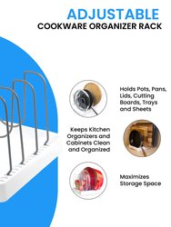 Cookware Organizer Rack To Hold Pots, Pans, Lids, Cutting Boards, Trays And Sheets