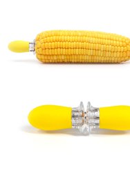 Corn On The Cob Holders With Stainless Steel Prongs & Silicone Grips 5 Pairs
