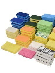 Everclean Bulk Sponges - (90+ Value Pack) Eco Friendly Natural Cellulose Sponges for Kitchen, Bathroom, Dishes, Heavy Duty Scour/Scrub Sponges