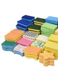 Everclean Bulk Sponges - (90+ Value Pack) Eco Friendly Natural Cellulose Sponges for Kitchen, Bathroom, Dishes, Heavy Duty Scour/Scrub Sponges
