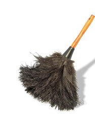 Everclean Ostrich Feather Duster Small 16"-100% Natural Ostrich Feathers For Dusting Contoured, Intricate & Delicate Items