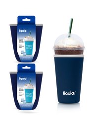 Frapp-Wrap™ / Icy Bev Kooler, Medium - 3 Pack Set - Dark Blue