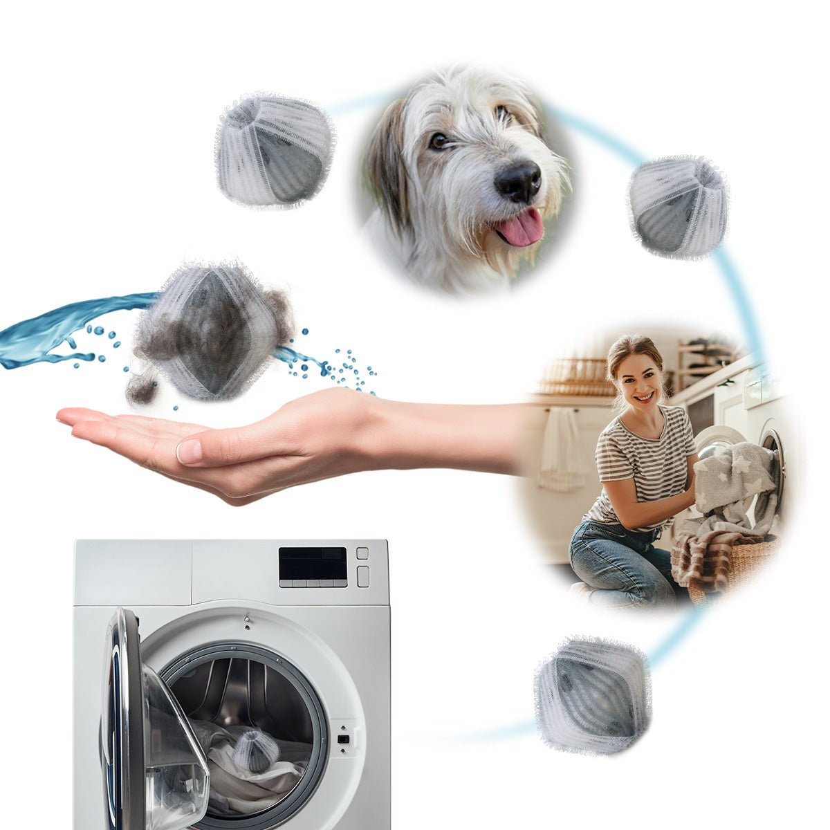 Grand Fusion Pet Hair Remover Dryer Balls for Laundry Dryer