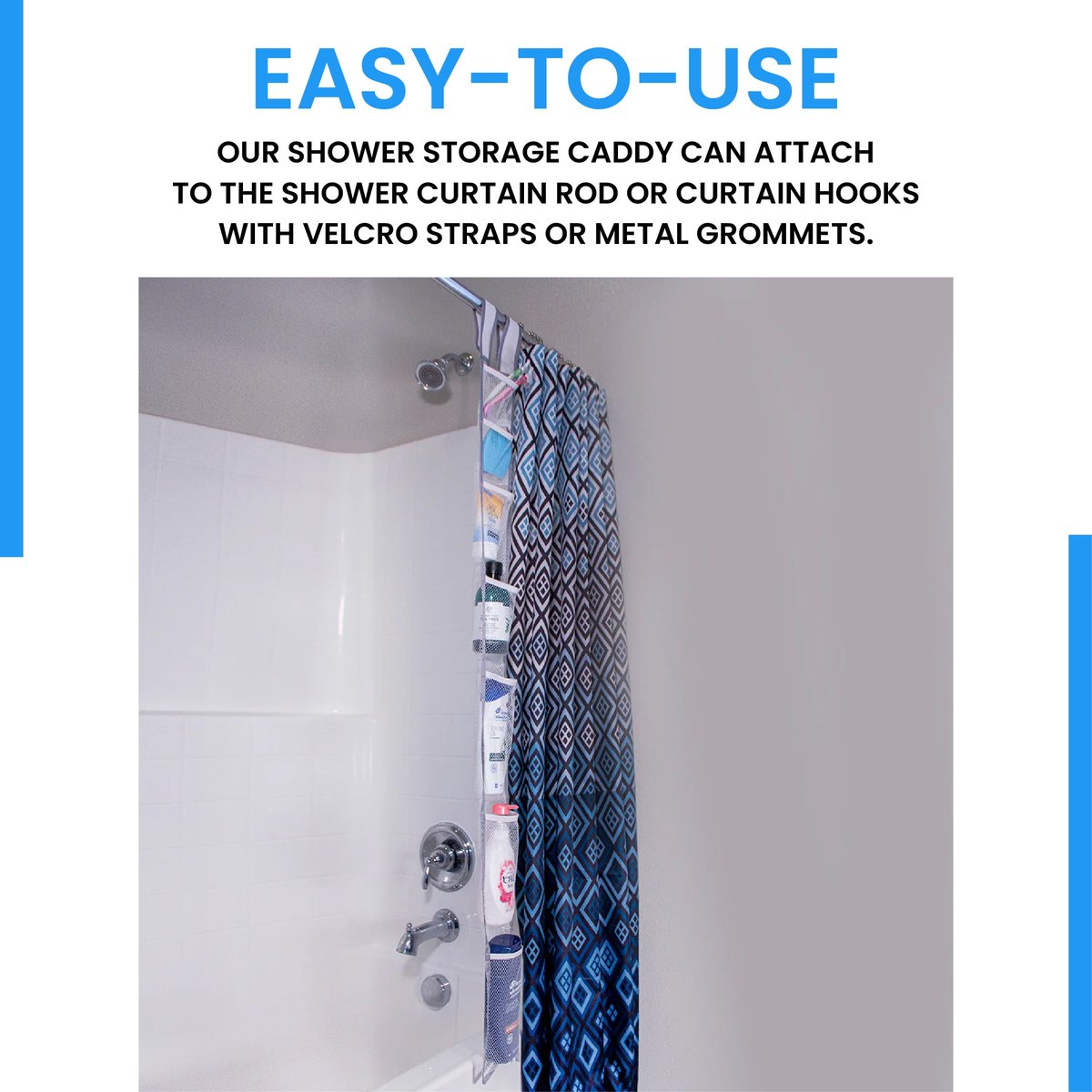 Hanging shower caddy - With large mesh pockets