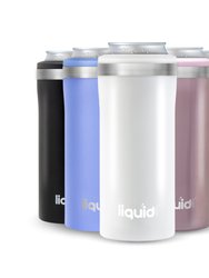 Icy Bev Kooler Skinny Can Insulator, Double Wall Vacuum Sealed Stainless Steel With Silicone Non-Slip Base