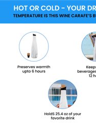 Icy Bev Kooler, Wine Carafe & Water Bottle, Double Wall Vacuum-Sealed Stainless Steel Keeps Wine Ice Cold