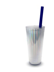 Jumbo Size Silicone Shake Straws & Brush, Reusable (6)