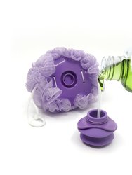 Liquid Soap Dispensing Exfoliating Loofah 3 Pack  - Purple