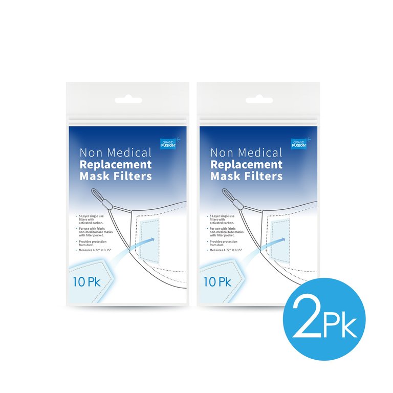 Non-Medical Mask Replacement Filters - 10 PK, Set of Two