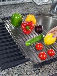 Over Sink Roll-Up Dish Drying Rack with Silicone Drip Tray, From Grand Fusion