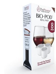 PureWine Phoenix Bio-Pods 8-Pack Refill for Wine Filter - Eco-Friendly, Portable, Reusable Wine Aerator - Histamine & Sulfite Filter & Purifier