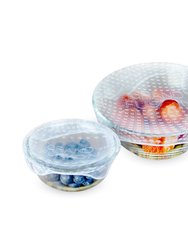 Silicone Food Wrap 4 Pack, Flexible Covers for Glass, Ceramic And Metal Containers