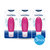 Silicone Travel Bottle 3 PK with Suction Cup And Leakproof Cap - Pink