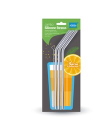 Stainless Steel Drinking Straw 3 Pk Set With Bristle Cleaning Brush, Reusable, Eco-Friendly