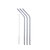 Stainless Steel Drinking Straw 3 Pk Set With Bristle Cleaning Brush, Reusable, Eco-Friendly