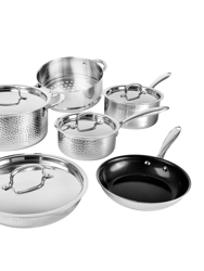 10 Piece Get it Together Hammered Stainless Steel Pro Series Set