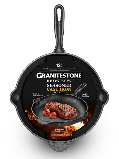 GraniteStone 12" Heavy-Duty Cast Iron Skillet product