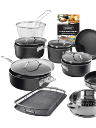 15-Piece Stackmaster Pro Series Stackable Cookware Set - Hard Anodized, Non-Stick