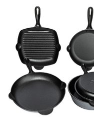 5 Piece Complete Cast Iron Collection Bundle