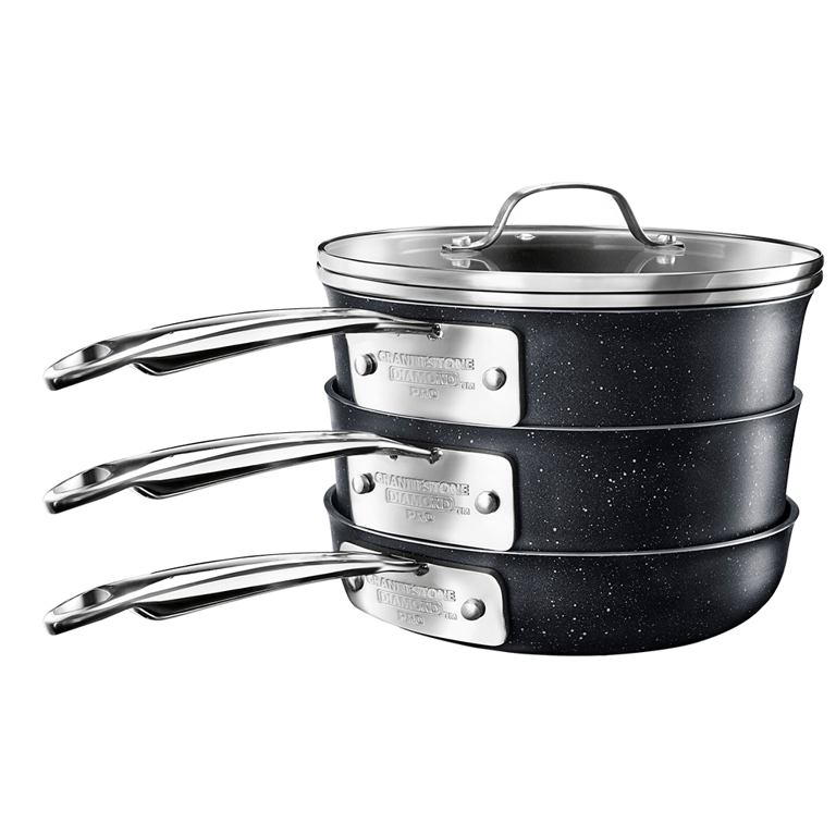5 Piece Stackmaster Pro Series Stackable Cookware Set - Hard Anodized