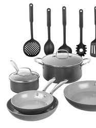 Ceramic Pro 13 PC Cookware Set With Utensils