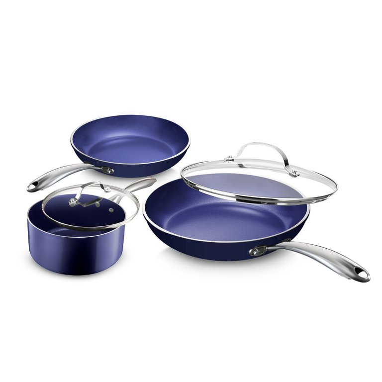 Fundamental 5 Piece Essentials Cookware Set - Blue