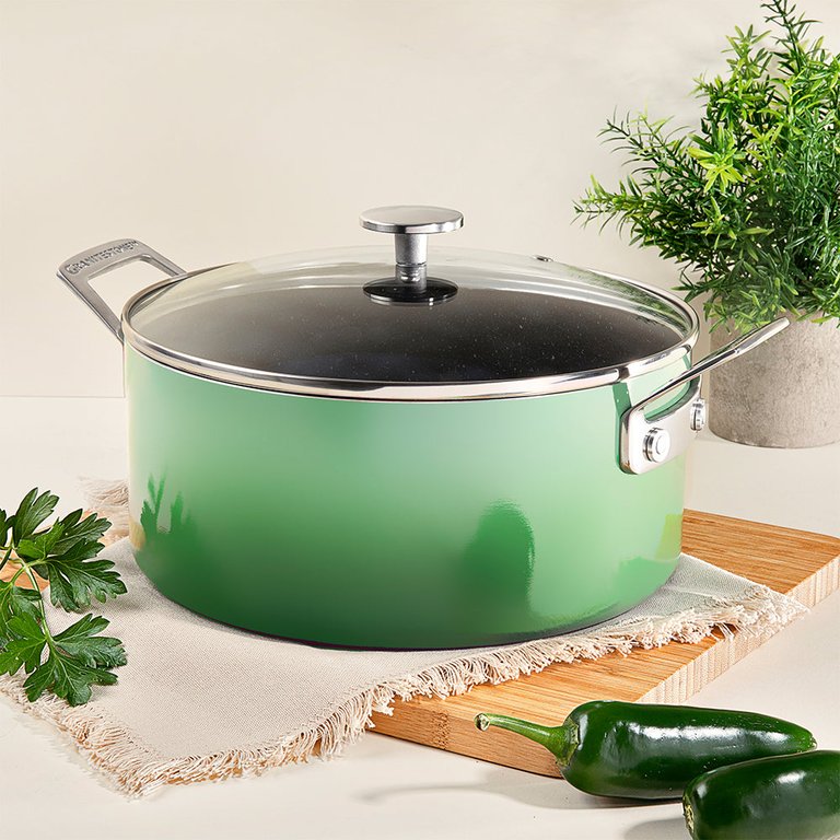 Gastronomical Gradient 5QT Stock Pot - Induction-Ready - Green