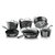 Get It Together - 10 Piece Hammered Diamond Cookware Set - Pewter