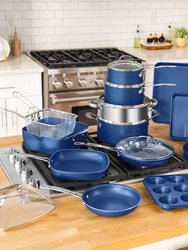 Kitchen In A Box 20pc - Cook, Bake, Steam, Fry - Complete Set - Blue