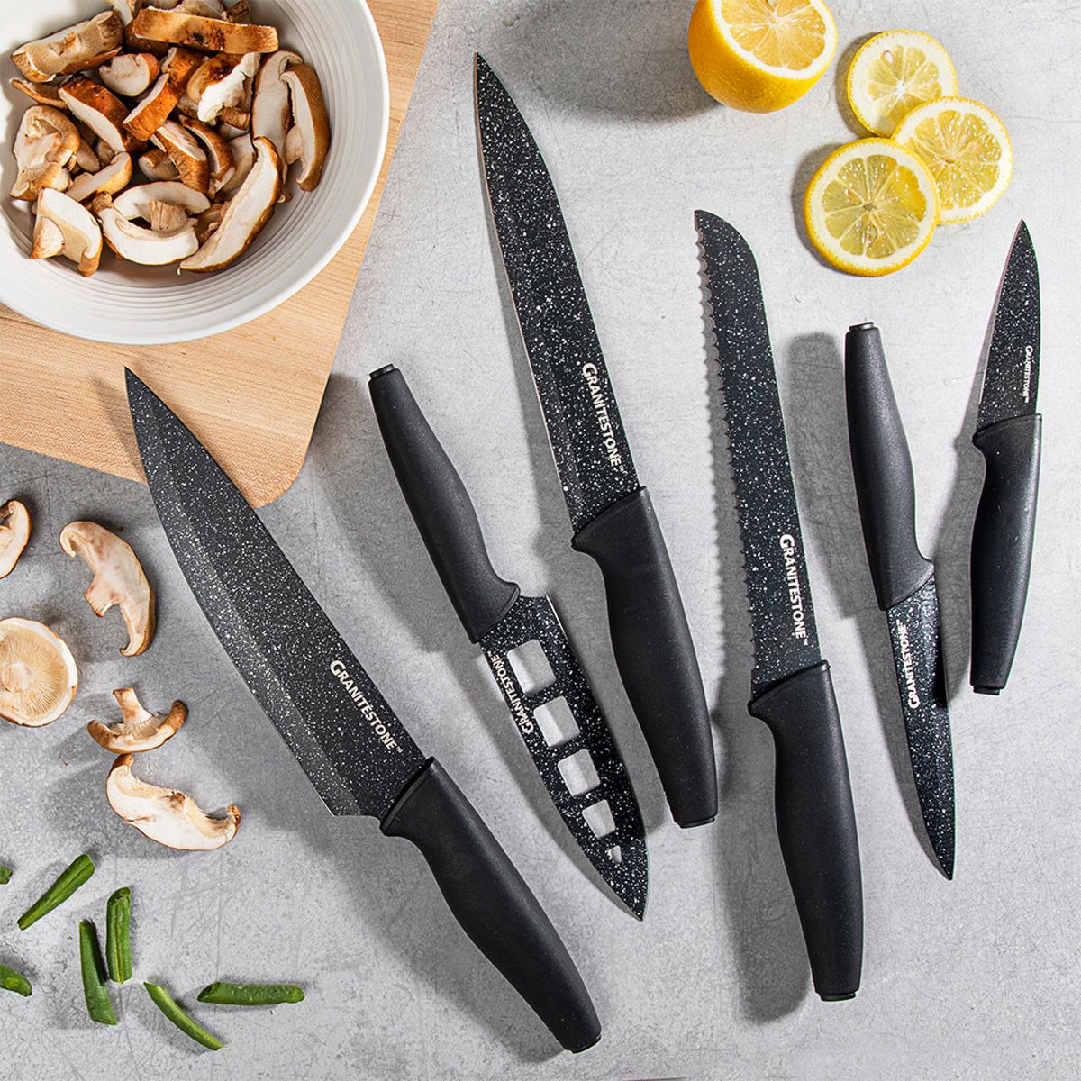 6 PieceKnife Set With Case, Sharp Kitchen Knife Set Professional,  Dishwasher Safe Stainless Steel Knives Set For Cooking, Black - Scratch  Resistant & Rust 