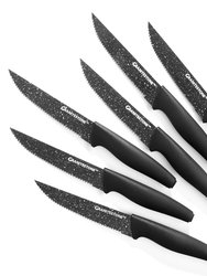 Nutriblade 6-Piece Steak Knives with Comfortable Handles, Stainless Steel Serrated Blades