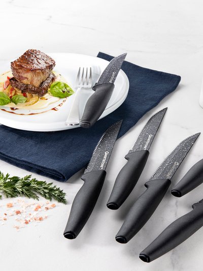 GraniteStone Nutriblade 6-Piece Steak Knives with Comfortable Handles, Stainless Steel Serrated Blades product