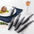 Nutriblade 6-Piece Steak Knives with Comfortable Handles, Stainless Steel Serrated Blades - Black