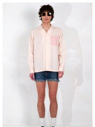 'Arenas' Camp Collar Blush Stripe Long Sleeve Shirt