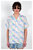 'Desi' Camp Collar Blue Dream Pop Print Short Sleeve Shirt - Blue
