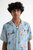 'Desi' Short Sleeve Camp Collar Blue Ukiyoe Hibiscus Print