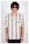 'Valenzuela' Baseball Collar Cream Stripe Short Sleeve Shirt - Cream