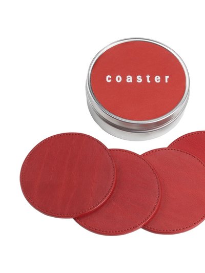 Graphic Image 4 Leather Coasters with Tin Box product