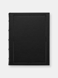 9" Leather Hardcover Journal - Black
