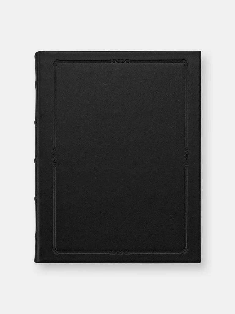 9" Leather Hardcover Journal - Black