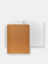 9" Leather Wire-O-Notebook - British Tan