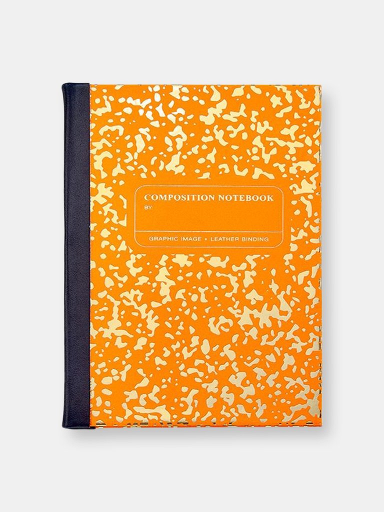 Composition Notebook - Special Leather Edition  - Neon Orange/Gold